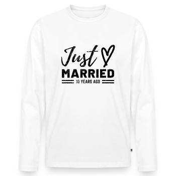 10th wedding anniversary - Men's Premium Organic Long Sleeve Shirt - white - Front - Nico (187cm)