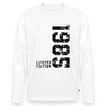 1985 Vintage Edition Limitée - T-shirt manches longues Premium bio Homme - blanc - Devant - Nico (187cm)
