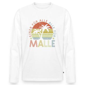 Mallorca - Männer Premium Bio Langarmshirt - Weiß - Vorne - Nico (187cm)