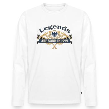 Des légendes sont nées en 1994 Idée cadeau d’anniversaire - T-shirt manches longues Premium bio Homme - blanc - Devant - Nico (187cm)