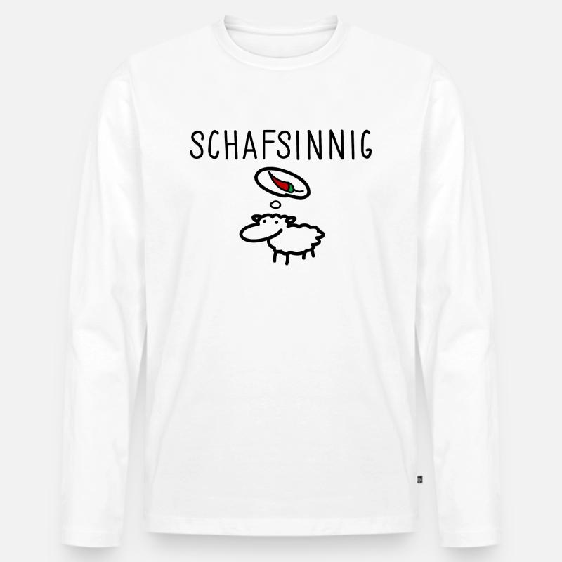 Scharfes Schaf - Männer Premium Bio Langarmshirt - Weiß