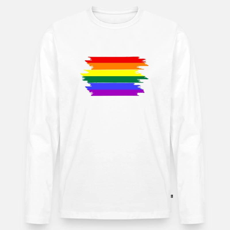 Pride Month, Regenbogen - Männer Premium Bio Langarmshirt - Weiß