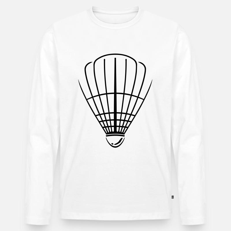 Badminton Symbol - Männer Premium Bio Langarmshirt - Weiß