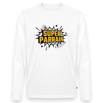 Super godfather - Men's Premium Organic Long Sleeve Shirt - white - Front - Nico (187cm)