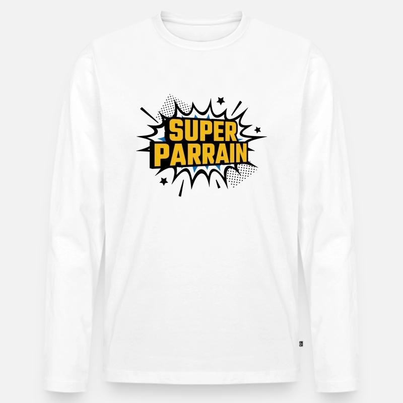 Super Pate - Männer Premium Bio Langarmshirt - Weiß