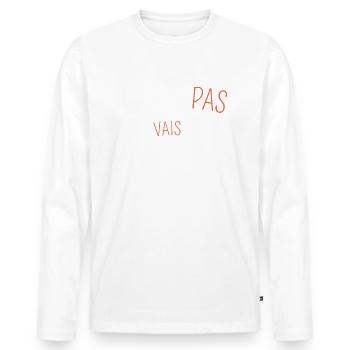J peux pas je vais être parrain - T-shirt manches longues Premium bio Homme - blanc - Devant - Nico (187cm)