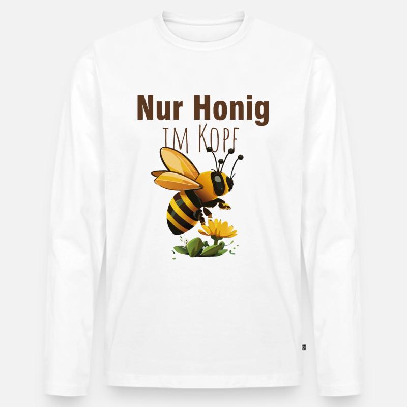 Lustiger Imker und Bienen Spruch - Männer Premium Bio Langarmshirt - Weiß