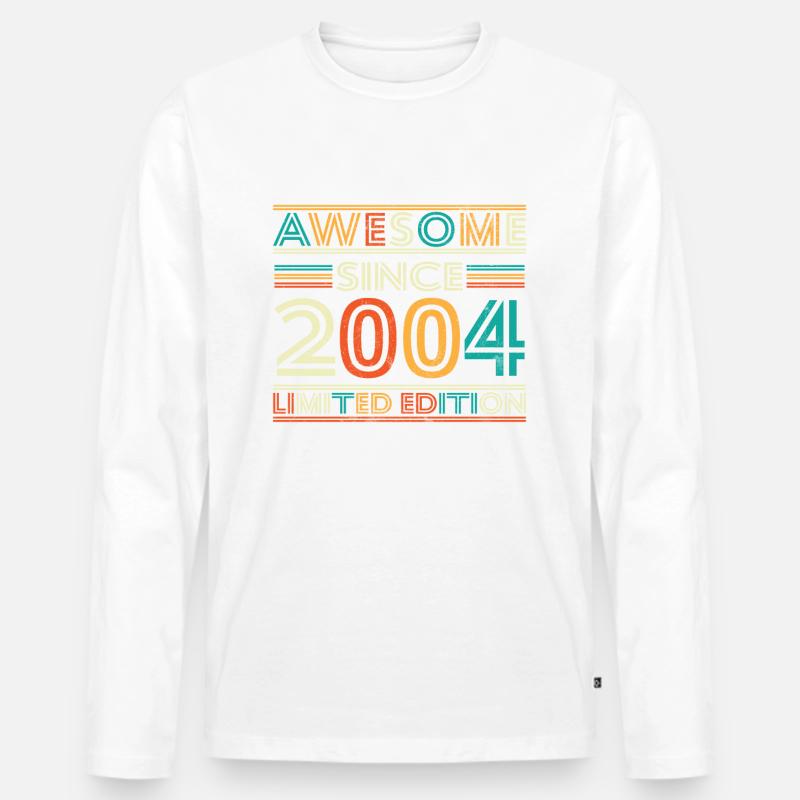 Beeindruckend seit 2004 - Männer Premium Bio Langarmshirt - Weiß