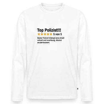 Polizist Beruf Lustiger Spruch Polizei Studium - Männer Premium Bio Langarmshirt - Weiß - Vorne - Nico (187cm)