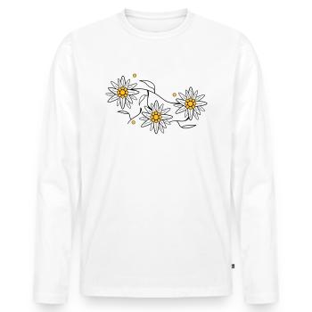 Edelweiss - Men's Premium Organic Long Sleeve Shirt - white - Front - Nico (187cm)