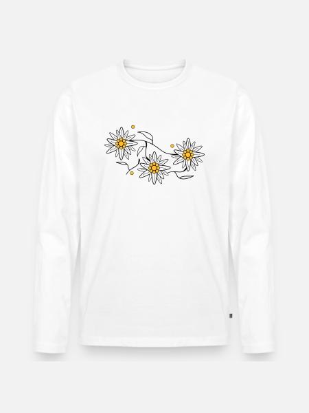 Edelweiss - Men's Premium Organic Long Sleeve Shirt - white