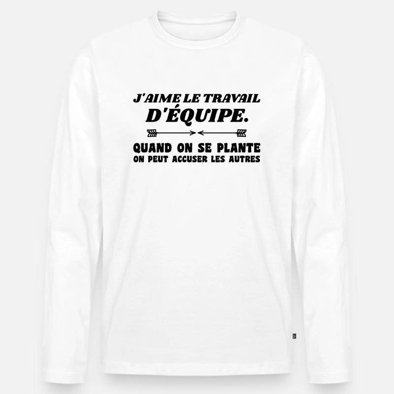 Gemeinschaftsarbeit - Männer Premium Bio Langarmshirt - Weiß
