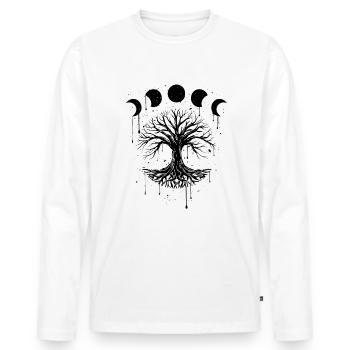 Occult Grunge Gothic Okkult Aesthetic - Männer Premium Bio Langarmshirt - Weiß - Vorne - Nico (187cm)