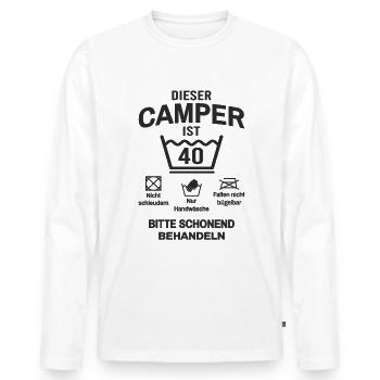 Camper 40. Geburtstag Camping Lustig 40 Jahre - Männer Premium Bio Langarmshirt - Weiß - Vorne - Nico (187cm)
