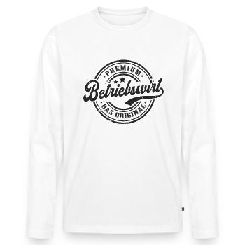 Betriebswirt Original Betriebswirte - Männer Premium Bio Langarmshirt - Weiß - Vorne - Nico (187cm)