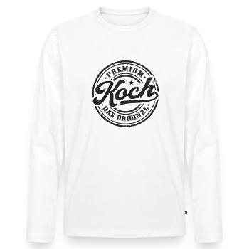 Koch Original Kochen Lustiges Köchin - Männer Premium Bio Langarmshirt - Weiß - Vorne - Nico (187cm)