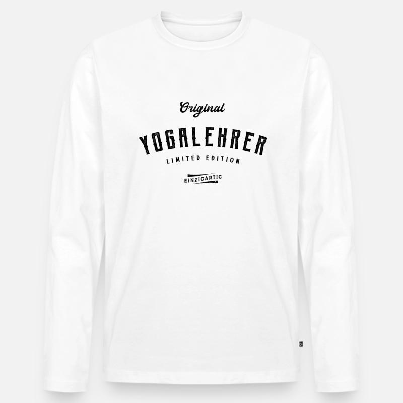 Yogalehrer Limited Edition - Männer Premium Bio Langarmshirt - Weiß