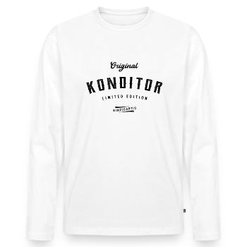 Konditor Limited Edition Konditorei - Männer Premium Bio Langarmshirt - Weiß - Vorne - Nico (187cm)