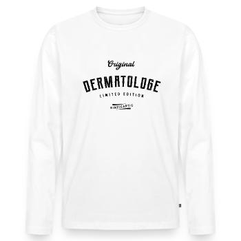 Dermatologe Limited Edition - Männer Premium Bio Langarmshirt - Weiß - Vorne - Nico (187cm)