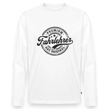 Fahrlehrer das Original - Männer Premium Bio Langarmshirt - Weiß - Vorne - Nico (187cm)