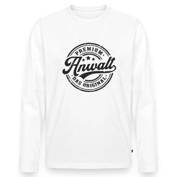 Anwalt Original Jura Lustiges Anwalt - Männer Premium Bio Langarmshirt - Weiß - Vorne - Nico (187cm)