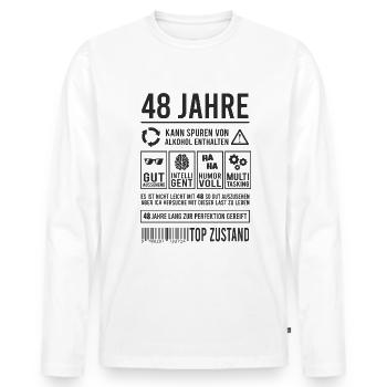 48. Geburtstag Männer Frauen Lustig 48 Jahre - Männer Premium Bio Langarmshirt - Weiß - Vorne - Nico (187cm)