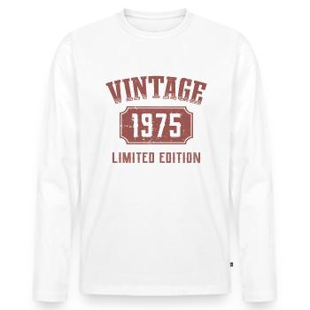 47 Jahre 47. Geburtstag Limited Edition 1975 - Männer Premium Bio Langarmshirt - Weiß - Vorne - Nico (187cm)
