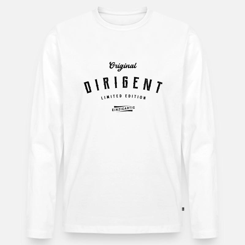 Dirigent Limited Edition Lustiges Dirigenten - Männer Premium Bio Langarmshirt - Weiß