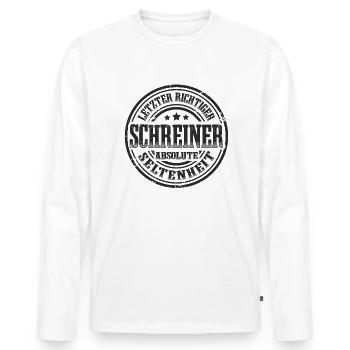Letzter Schreiner Absolute Seltenheit - Männer Premium Bio Langarmshirt - Weiß - Vorne - Nico (187cm)