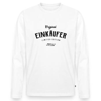 Einkäufer Limited Edition Einkauf - Männer Premium Bio Langarmshirt - Weiß - Vorne - Nico (187cm)