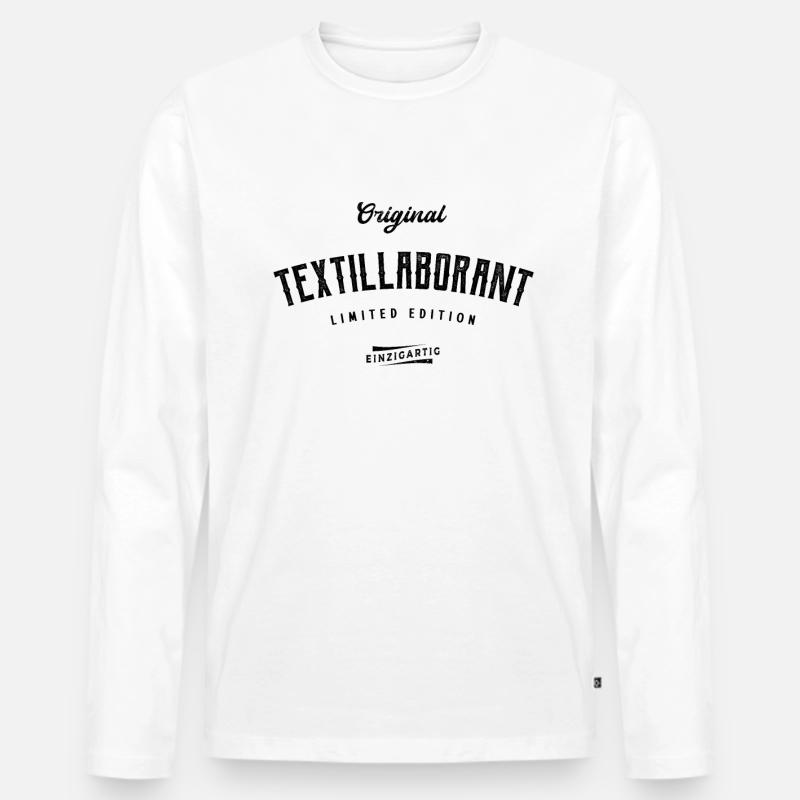 Textillaborant Limited Edition - Männer Premium Bio Langarmshirt - Weiß