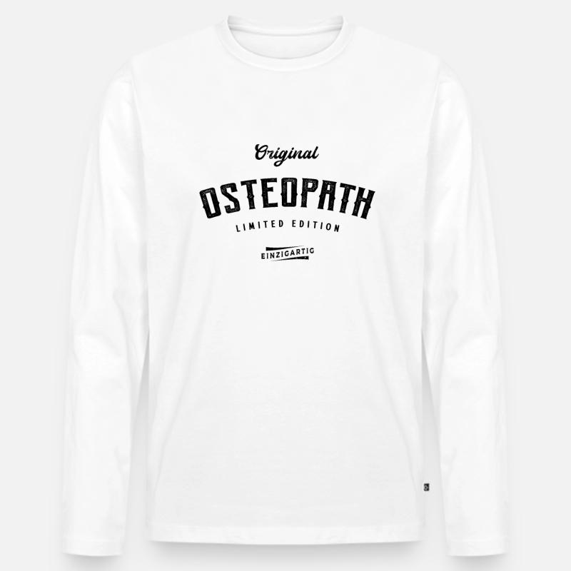 Osteopath Limited Edition - Männer Premium Bio Langarmshirt - Weiß