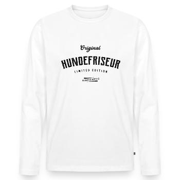 Hundefriseur Limited Edition Hunde Friseur - Männer Premium Bio Langarmshirt - Weiß - Vorne - Nico (187cm)