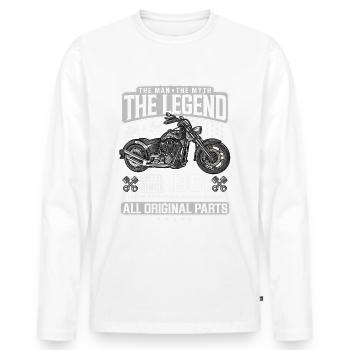 1961 Vintage Man Myth Legend Moto Motard - T-shirt manches longues Premium bio Homme - blanc - Devant - Nico (187cm)