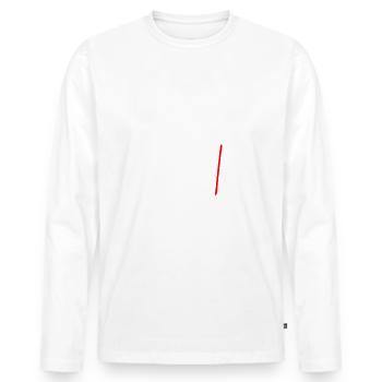 Think outside of the box - Men's Premium Organic Long Sleeve Shirt - white - Front - Nico (187cm)