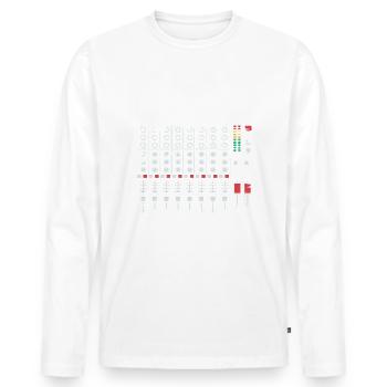 mixer - Men's Premium Organic Long Sleeve Shirt - white - Front - Nico (187cm)
