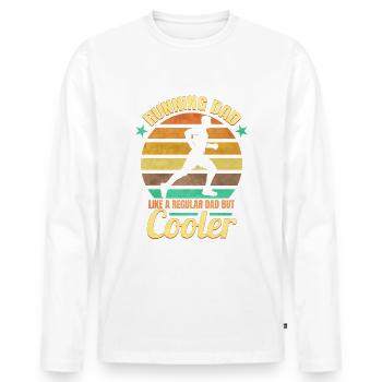 Running Dad - Marathon Joggen Geschenk Vatertag - Männer Premium Bio Langarmshirt - Weiß - Vorne - Nico (187cm)