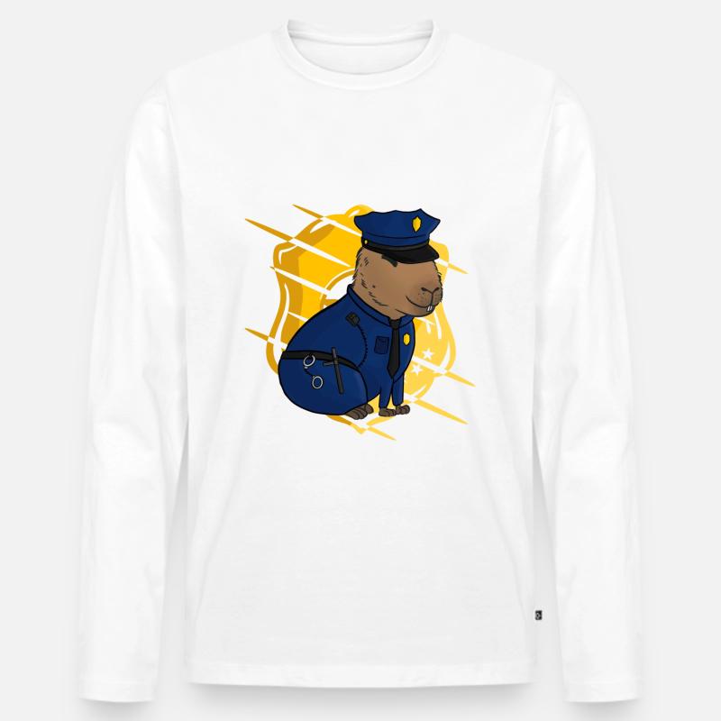 Capybara Meme Polizei - Männer Premium Bio Langarmshirt - undefined