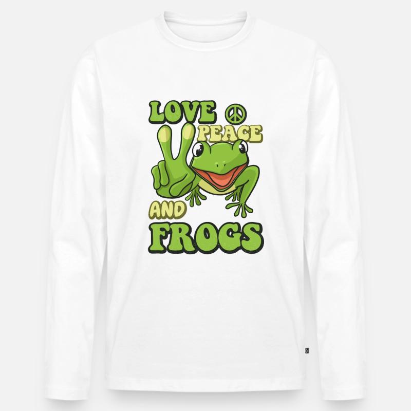 Love peace and Frogs - Männer Premium Bio Langarmshirt - undefined