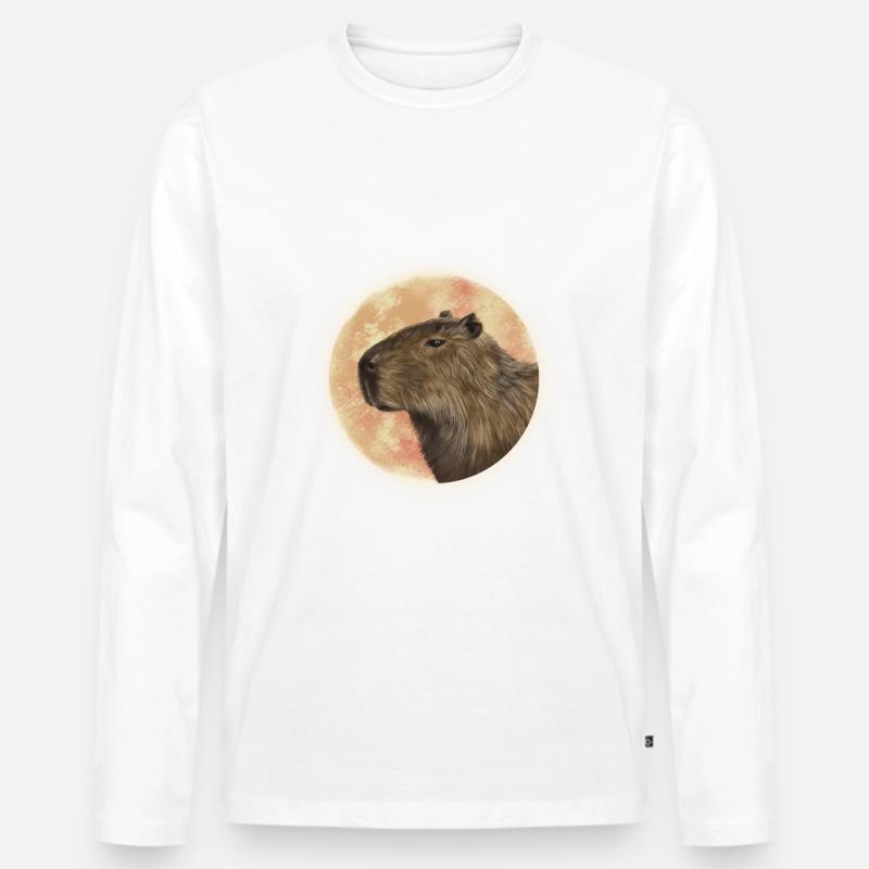 Capybara Mond - Männer Premium Bio Langarmshirt - undefined