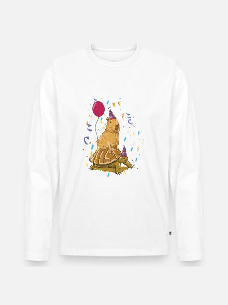 Capybara Birthday - Men's Premium Organic Long Sleeve Shirt - 