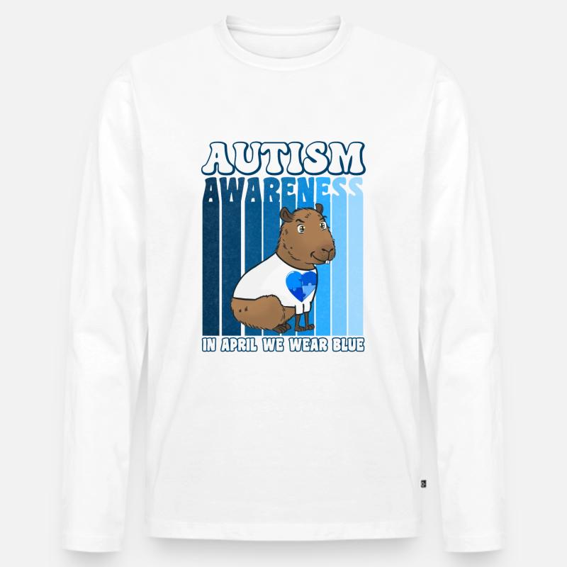 Capybara Autismus Awareness - Männer Premium Bio Langarmshirt - undefined