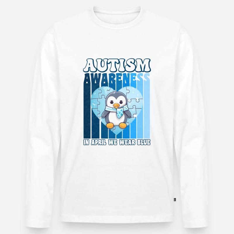 Autism Awareness Pinguin - Männer Premium Bio Langarmshirt - undefined