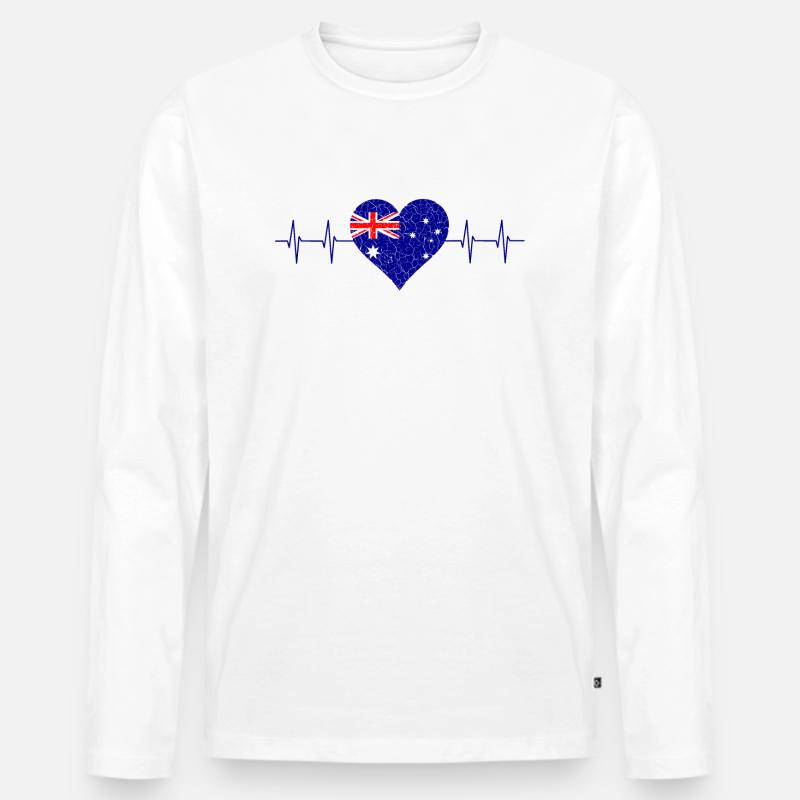 Australien - Männer Premium Bio Langarmshirt - Weiß