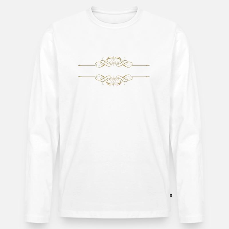 Trennlinien · Headers · Frames - Männer Premium Bio Langarmshirt - Weiß