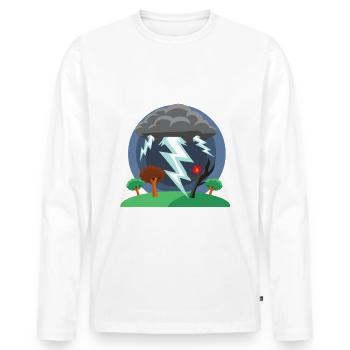 Schlechtes Wetter - Männer Premium Bio Langarmshirt - Weiß - Vorne - Nico (187cm)