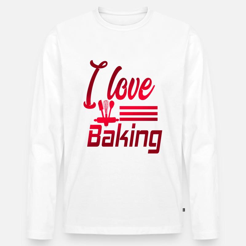 Backen Kuchen Backe Backe Kuchen - Männer Premium Bio Langarmshirt - Weiß