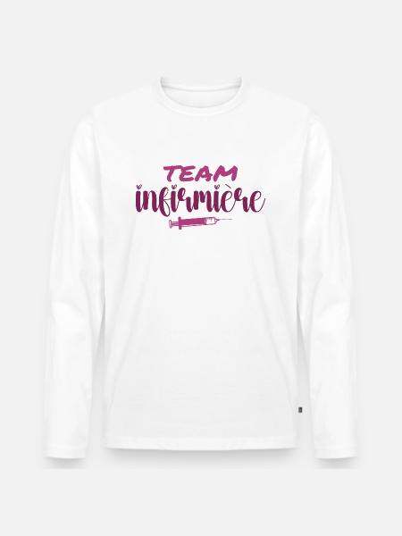 Krankenschwester-Team - Männer Premium Bio Langarmshirt - Weiß