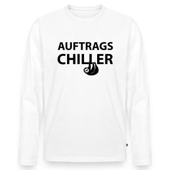 Auftrags Chiller - Männer Premium Bio Langarmshirt - Weiß - Vorne - Nico (187cm)
