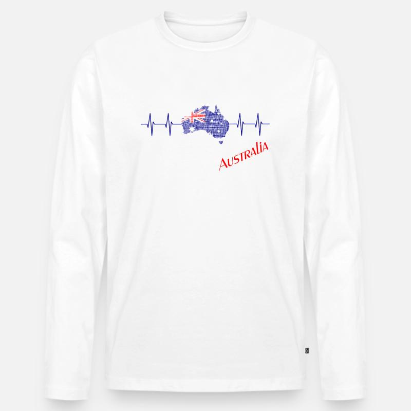 Australien, Down under - Männer Premium Bio Langarmshirt - Weiß